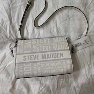 Steve Madden White Logo Crossbody Bag